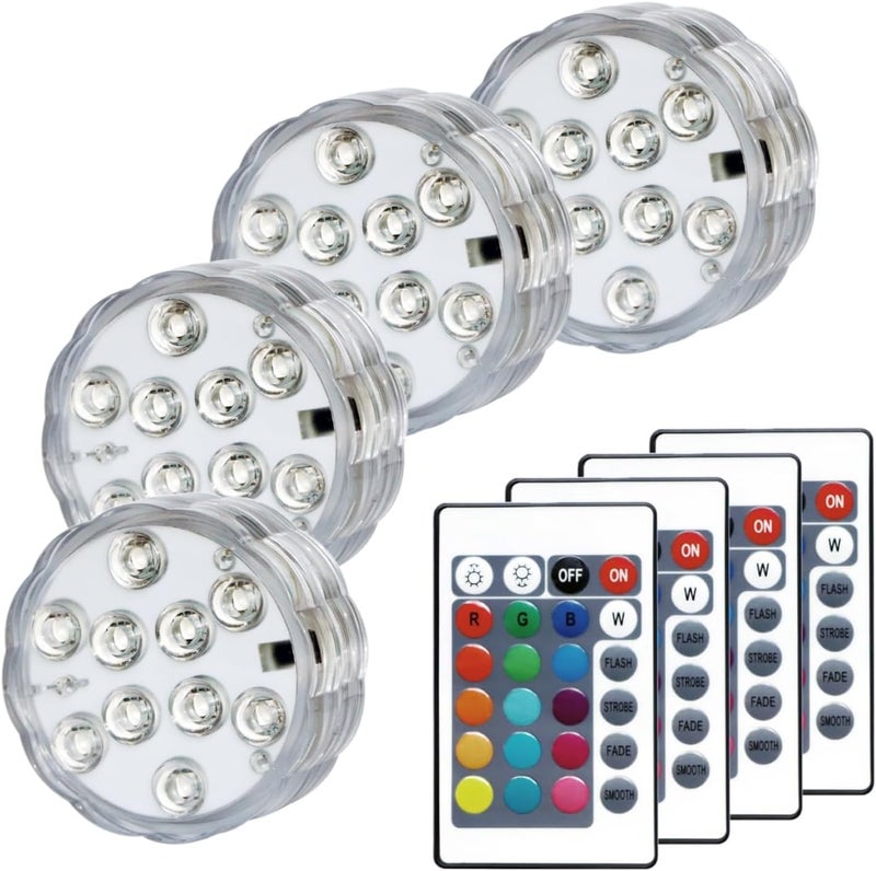 KIKOMO LED Pumpkin Lights with Remote, 16 Colors 4 Modes Halloween Submersible Lights for Jack-O-Lanterns, Pool, Pond and Outdoor Decorations (4 Pack) - Image 1